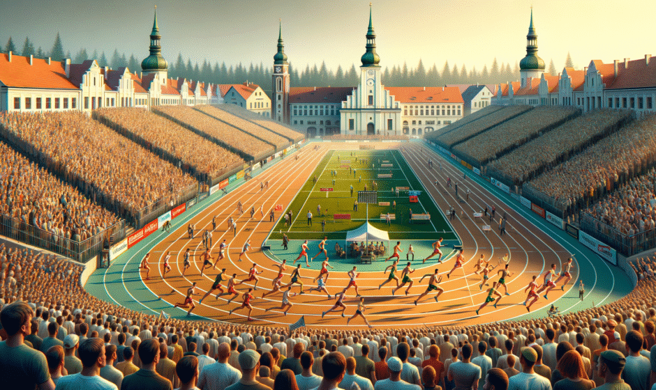 Sportowcy z Pomorskiego podczas meczu piłki nożnej w Gdańsku, lokalne drużyny rywalizujące w regionalnych rozgrywkach sportowych.