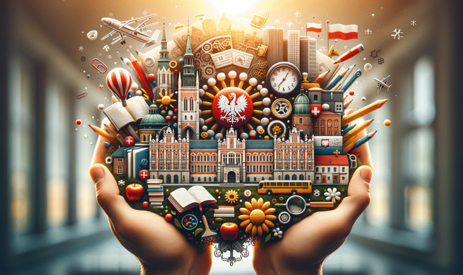 Wydarzenie kulturalne w Gdańsku, przedstawiające lokalnych artystów i uczniów z Pomorskiego, z naciskiem na edukację w regionie.